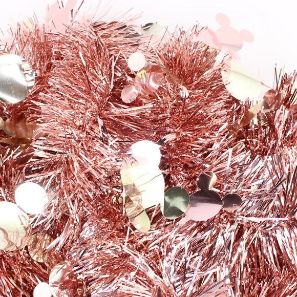 Disney Holiday Disney Mickey Mouse Pink Rose Gold Tinsel Garland